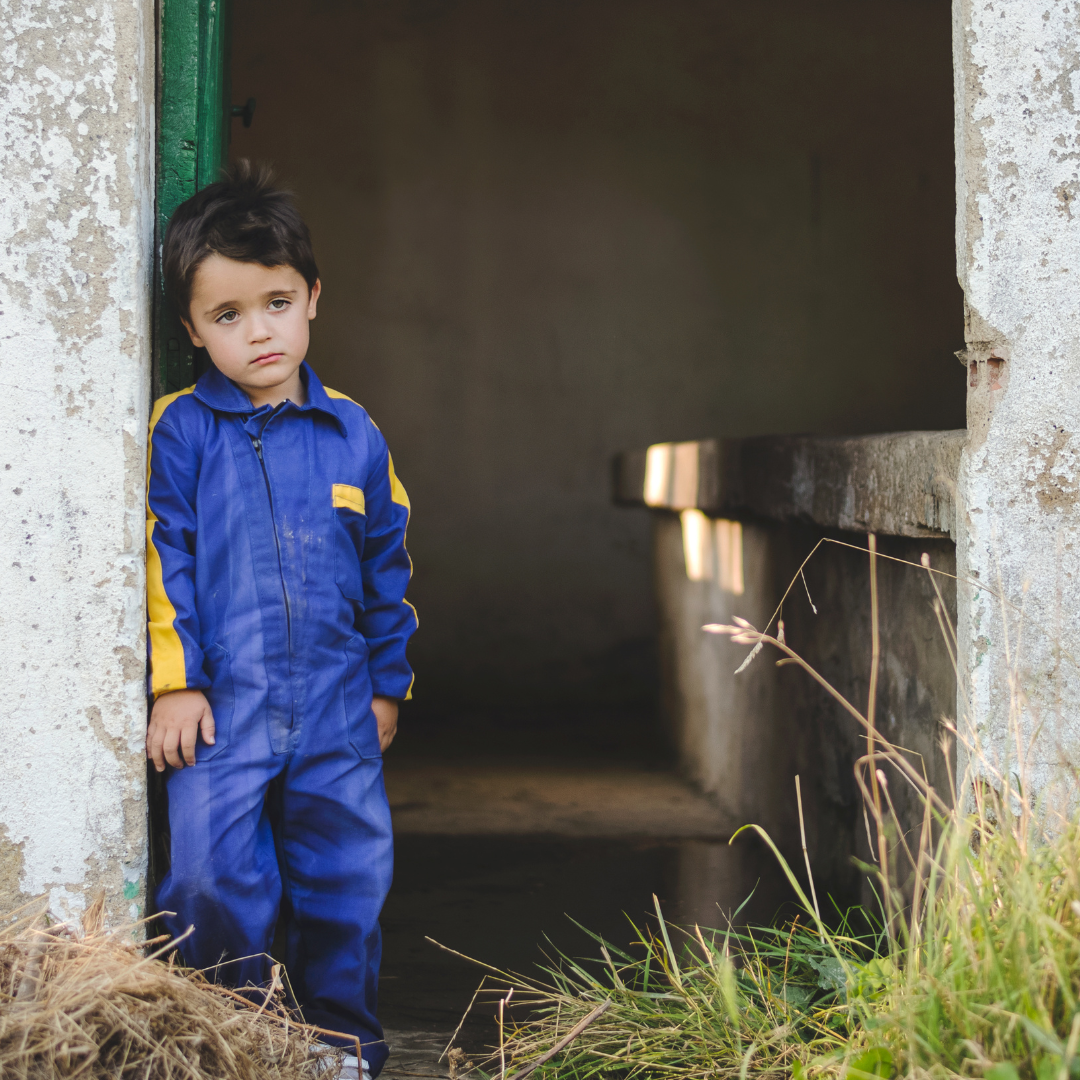 niño de zona en guerra